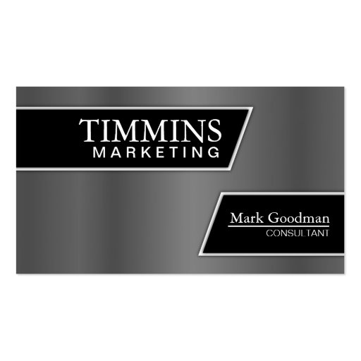 Marketing Business Card - Stylish Silver & Black (front side)