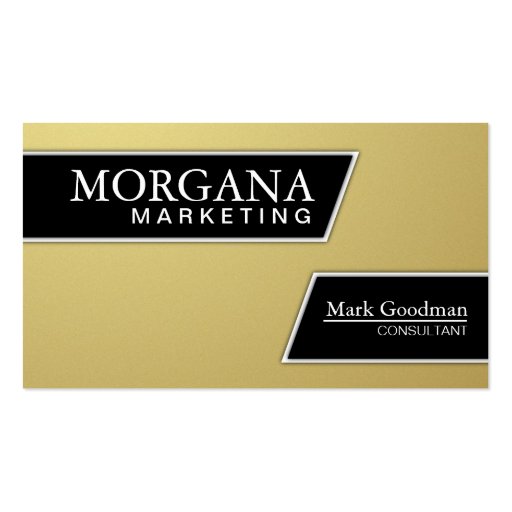 Marketing Consultant Business Card - Gold & Black (front side)