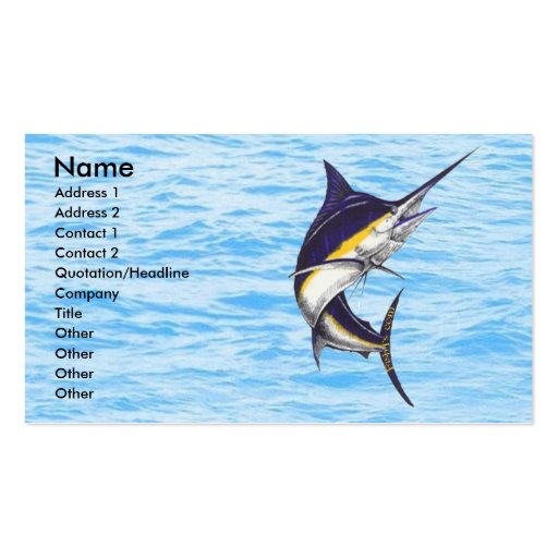 Marlin Fisherman Card Business Cards (front side)