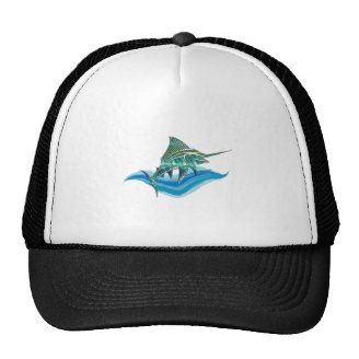 Marlin Jumping From Ocean Hats