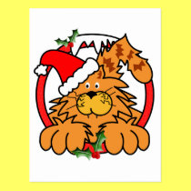 Marmalade Cat at Christmas postcards