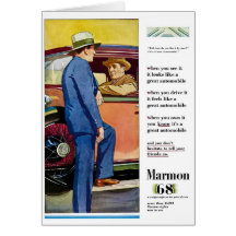 Marmon 68 - Vintage Automobile Advertisement Card