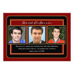 Maroon and Black Graduation Party Invitation