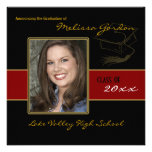 Maroon and Black Graduation Photo Announcement