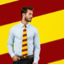 Maroon and Gold Striped Tie (Thick Stripes)