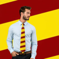 Maroon and Gold Striped Tie (Thick Stripes)
