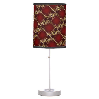 MAROON AND GOLD TABLE LAMP