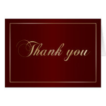 Maroon and Gold Thank You Note Cards