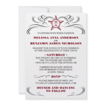 Maroon and White Southern Style Wedding Invitation