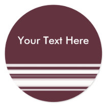 Maroon and White Stripes Sticker stickers