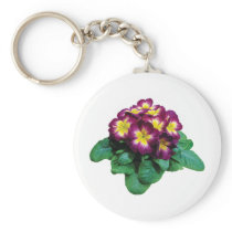 Maroon and Yellow Primroses Keychain
