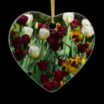Maroon and Yellow Tulips Ornament
