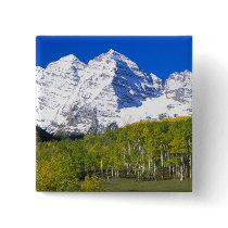 Maroon Bells with autumn aspen forest. Pin