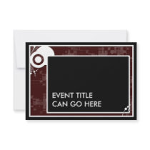 maroon block scheme personalized invitation