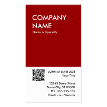 maroon bold design your own QR code Business Cards