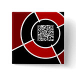 maroon bullseye QR code Pinback Buttons