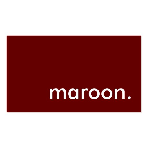 maroon. business card template (front side)