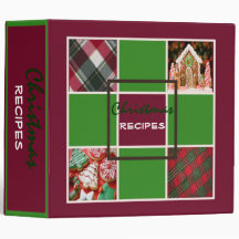Maroon Christmas Recipes Binder