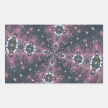 Maroon Colored Starscape Kaleiscope Rectangular Sticker