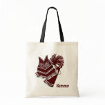 Maroon Custom Cheerleader Canvas Tote Bag