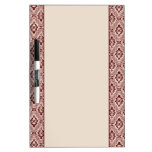 Maroon Damask Border dry erase boards