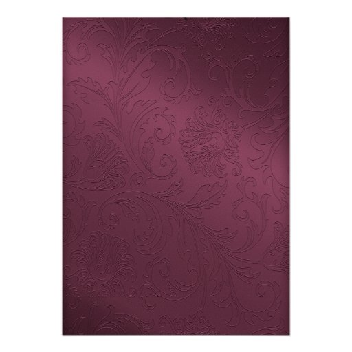 Maroon Damask Wedding Invitation