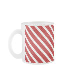 Maroon Diagonal Stripes Frosted Mug