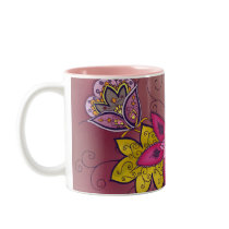 Maroon Floral Mug by artology Maroon Floral Mug
