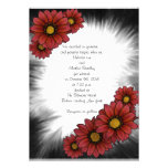 Maroon Floral Sunburst Wedding Invitations