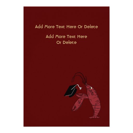 Maroon Gold Crawfish / Lobster Stars Graduation Personalized Announcements