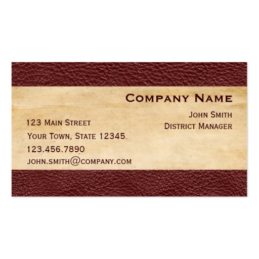 Maroon Leather Look Border Business Card