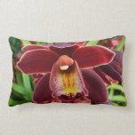Maroon Orchids I Throw Pillow