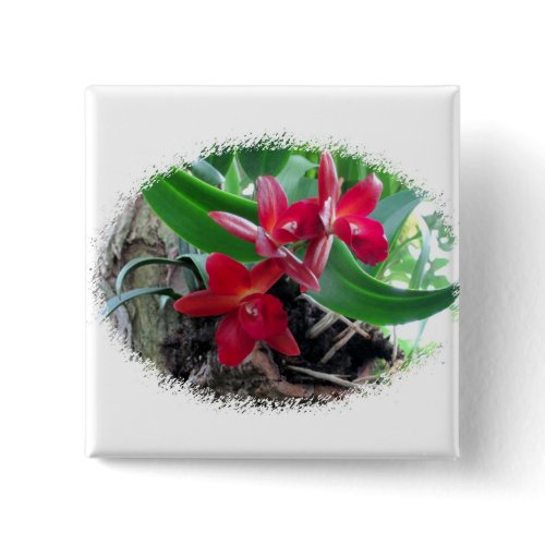 Maroon Orchids with Oval Framing button