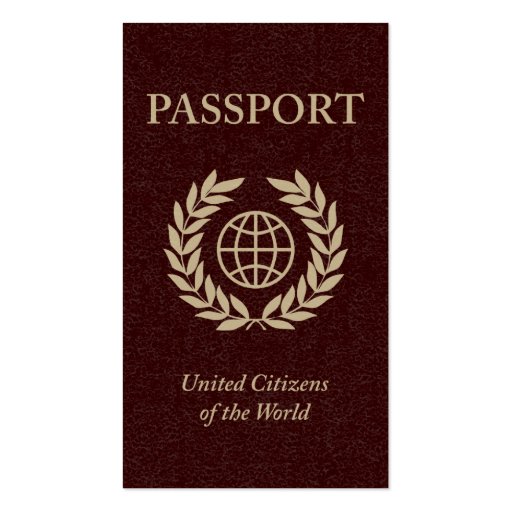 maroon passport business card template