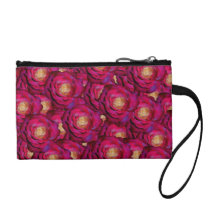 Maroon pink roses pattern change purses