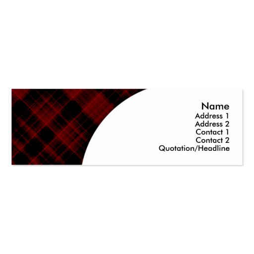 maroon plaid business card templates (front side)