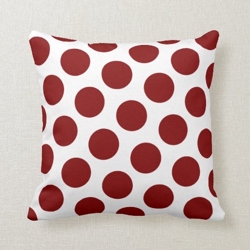 Maroon Polka Dot Pattern Throw Pillow Zazzle