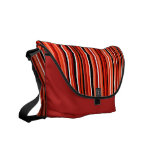 Maroon Red Vertical Stripe Messenger Bag