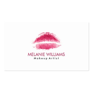 Maroon Red Watercolor Lips Makeup Artist Double-Sided Standard Business Cards (Pack Of 100)