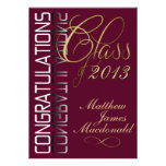 Maroon Reflection  Formal Graduation Party Custom Invite