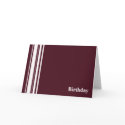 Maroon Stripes Birthday Card by emele2 Maroon Stripes Birthday Card