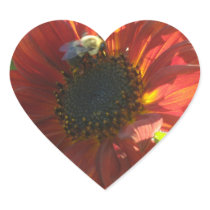 Maroon Sunflower Bee Stickers