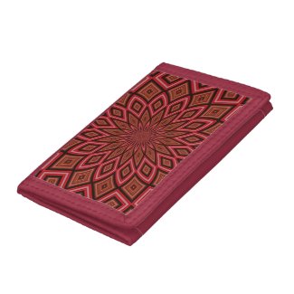 Maroon Symmetry Abstract Tri-fold Wallet