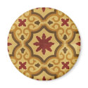 Maroon Tan Spanish Tile magnets
