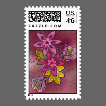 Maroon Tulips Postage Stamps stamps