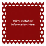 Maroon with White Polka Dots Custom Invitations