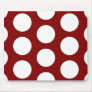 Maroon with White Polka Dots Mouse Pads
