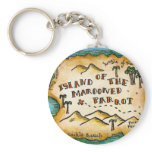 Marooned Parrot Pirate Treasure Map Keychain