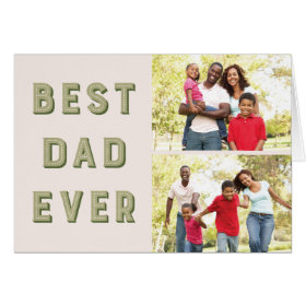 Marquee 2-Photo Father's Day Greeting Card - Moss
