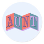 Marquee Aunt Round Sticker